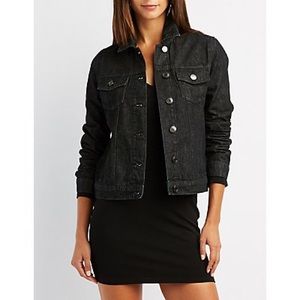 Black denim Jacket with fringe